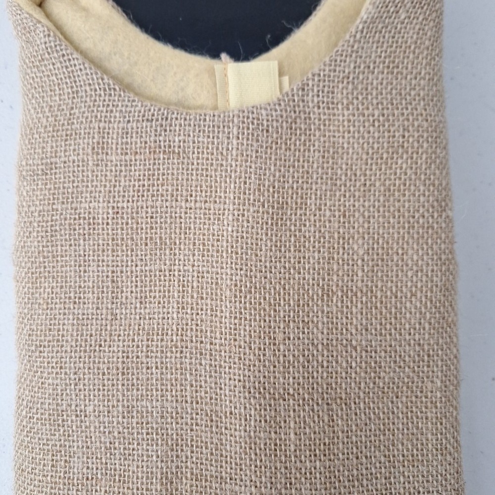 The Christmas Shoppe Tree Skirt Burlap and Red Green Plaid 48" NEW - Picture 4 of 12